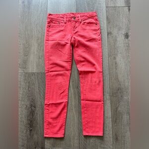 J. Crew Toothpick Jean in Salmon Pink Size 27